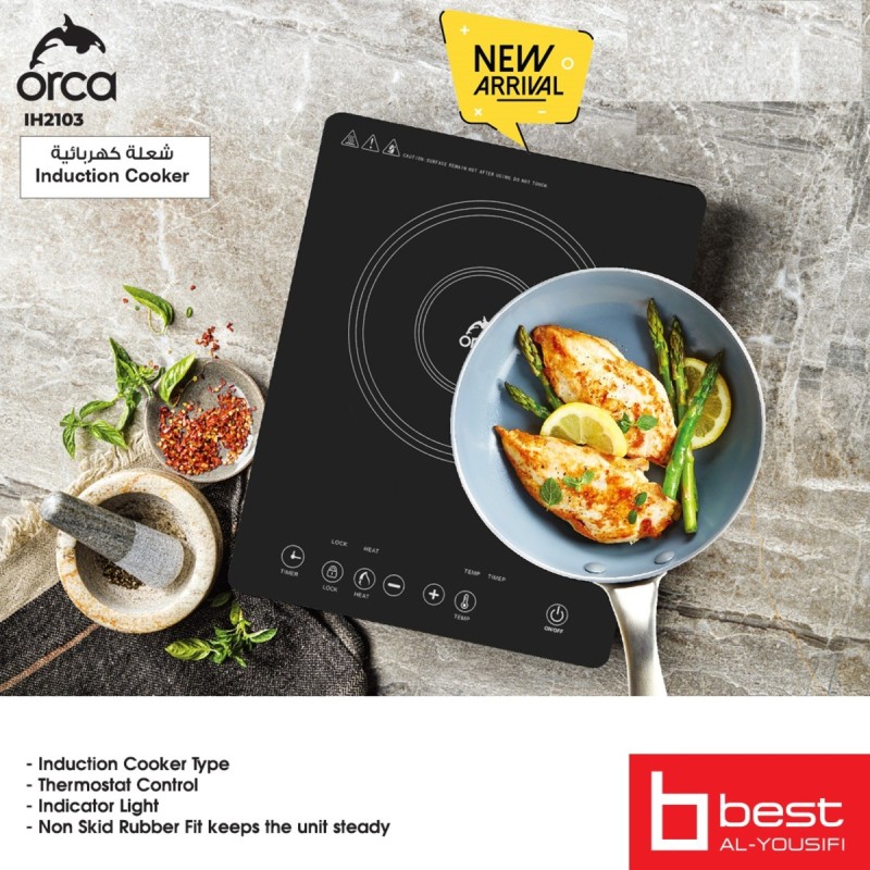 Shop Orca 2000Watts, Induction Cooker, Black IH2103 in Kuwait Kokonano